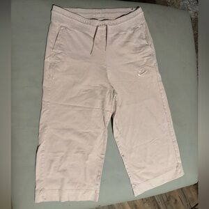 Nike Women's WideLeg Cropped Capri Pants Lounge Wear Casual Light Pink Peach SzM